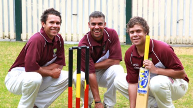High hopes ... the Ugle brothers, Keren, 31, left, Liam, 24, and Dane, 22, a cricketing trio from the West Australian bush.