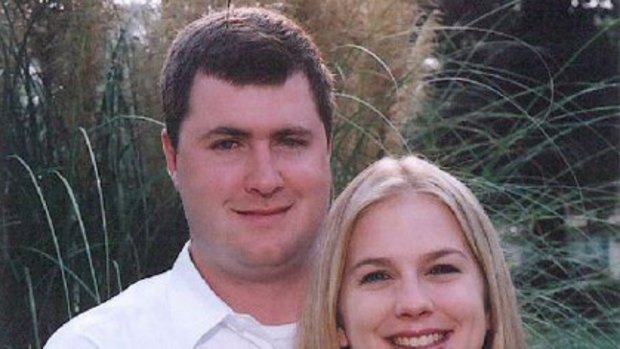 Gabe and Tina Watson on the day they became engaged. Tina died while the couple went diving on the Great Barrier Reef on their honeymoon.