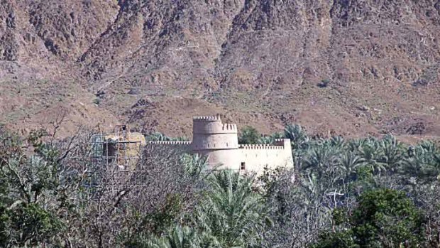Quiet contrast ... Al Bithna Fort in its tree-studded surroundings.