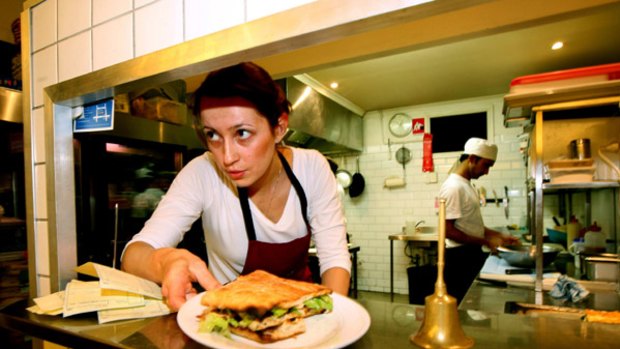 'They were very good' ... Anna Cenfi, serving at Belli Cafe in Leichhardt, said food inspectors were much more thorough than previously when they visited her cafe.