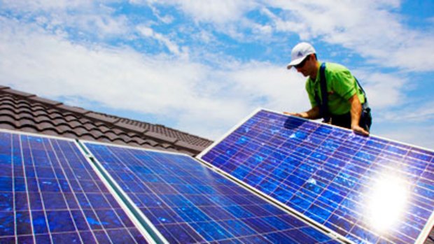 Solar panels ... the likely cost of the scheme to taxpayers is up to $1.75 billion, following the decision by the O’Farrell government to close it to new entrants this year.