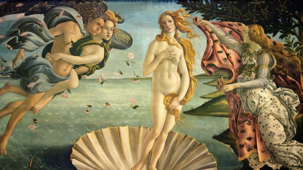 New ideal: What is it that makes Venus a hottie? Is it her hip-to-waist ratio, or just her slenderness? <i>The Birth of Venus</i>, Sandro Boticelli c1486.
