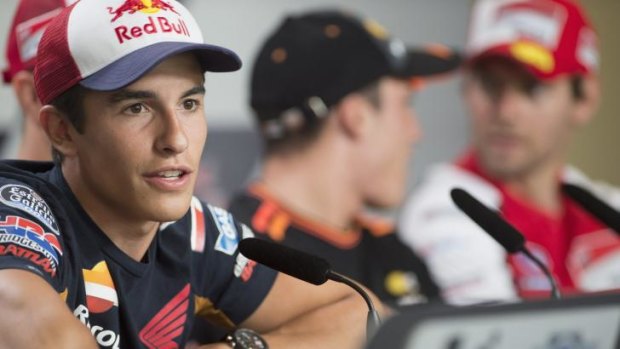 Marc Marquez during the pre-event press conference for the MotoGp Indianapolis Grand Prix. 