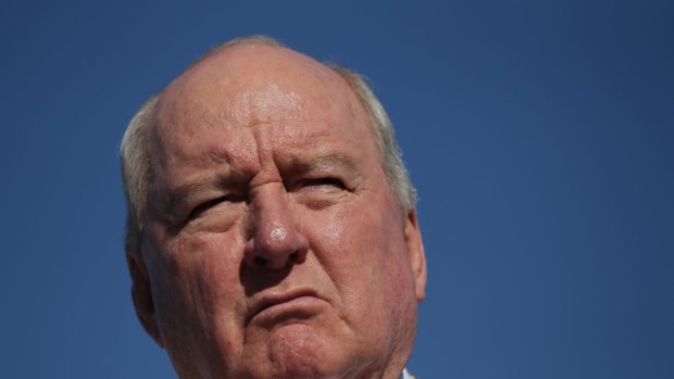 Satirical character "Alan Jones", performing a skit at an anti-wind farm rally in 2013.