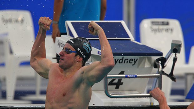 Catch me if you can &#8230; James Magnussen after his 48.29 second 100 metres win earlier this year.