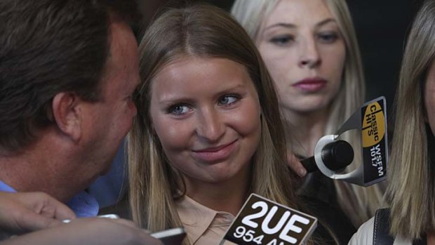 "I'm pleased with today's outcome" ... Madeleine Pulver speaks to the press outside court.