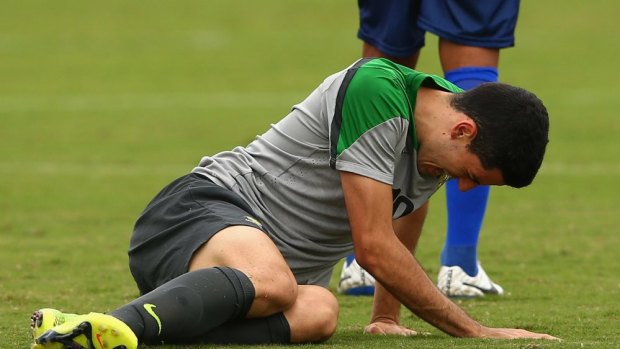 Off the pace: Tom Rogic struggled in Australia's warm-up win.