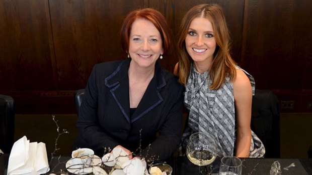 Power lunch ... Julia Gillard chats to Kate Waterhouse at Rockpool.