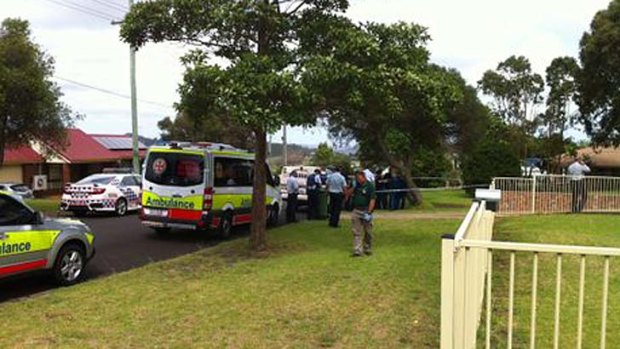 The crime scene in Newtown, Toowoomba, where two people have reportedly been stabbed to death.