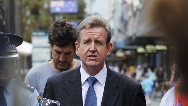 NSW Premier Barry O'Farrell: Facing conflict from within his own government over mandatory sentencing for alcohol-fuelled violence.