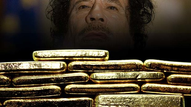 Gaddafi's gold ... reportedly sitting on one of the world's top reserves.