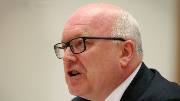Attorney-General George Brandis (above) has had a troubled history with outgoing Solicitor-General Justin Gleeson.