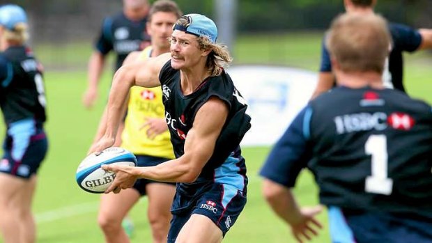 All change: Wallabies star Berrick Barnes, who is back from injury, trains with the Waratahs.