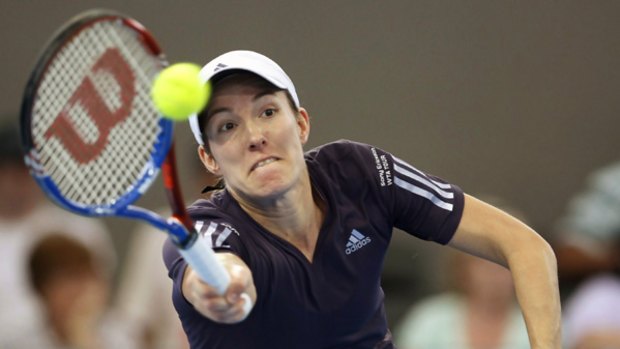 Justine Henin was happy to return to tennis on a winning note against Nadia Petrova yesterday.
