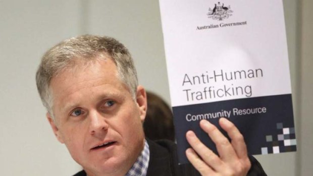 Student visa scam ... three women believed to be under 18 were brought here on false pretenses. Above, the AFP's national coordinator of human trafficking operations, Glyn Lewis.