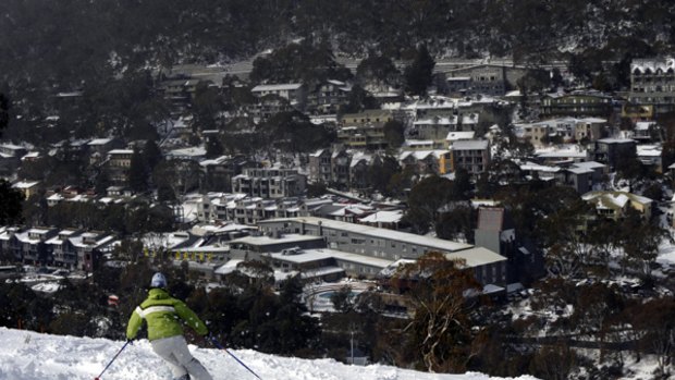 Ski home ... the view of Thredbo Village.