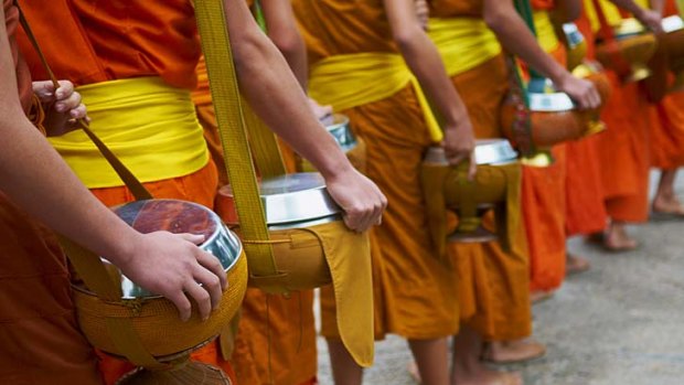 Observing an ancient tradition ... Buddhist monks.