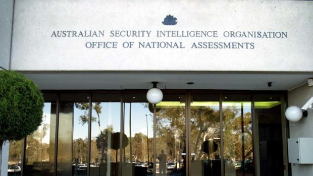 Safety concerns ... 19 large glass panels have fallen from the ASIO site in Canberra.