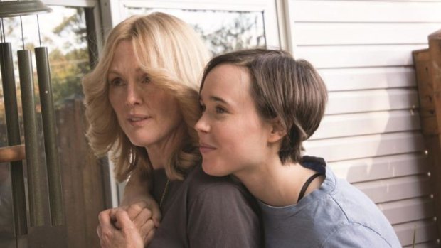 Julianne Moore (Laurel Hester) and Ellen Page (Stacie Andree) star in <i>Freeheld</i>.