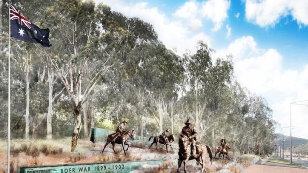 An artist's impression of the proposed Boer War Memorial on Anzac Parade.