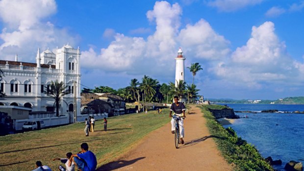 Colonial charm . . . Galle's old Dutch fort and lighthouse facing the Indian Ocean.