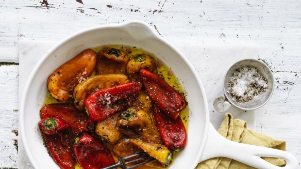 Roasted capsicums with red wine vinegar.