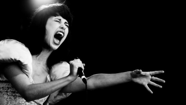 Kimbra belts it out at the recent Falls Music and Arts Festival.