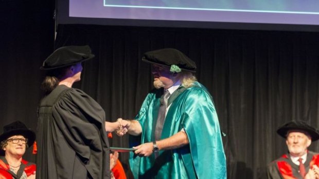 Comedian Bill Bailey receives an honorary doctorate from the University of the Sunshine Coast for his work in conservation and promoting scientific history.