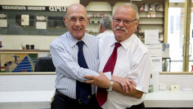 Phillip Aricidiacono, right,  with his business partner Peter Margiotta.