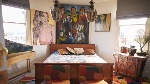 Each room in the Ballarat hotel owned by Yuge and David Bromley is jam-packed with art.
