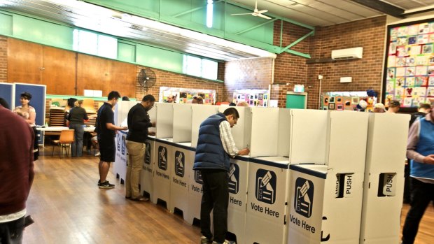 Voting at West Ryde Public School on September 9.