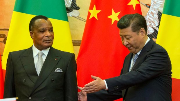 Republic of Congo President Denis Sassou Nguesso, left, pictured with Chinese President Xi Jinping.