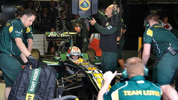 Keeping up appearances: Team Lotus exudes an air of calm as the grand prix approaches.