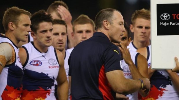 Crows coach Brenton Sanderson is wary of the Giants.