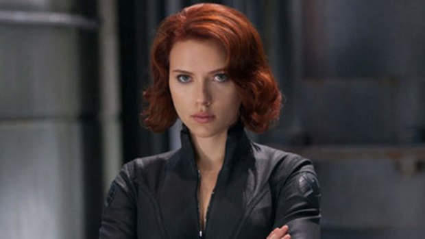 Scarlett Johansson as Black Widow in The Avengers.