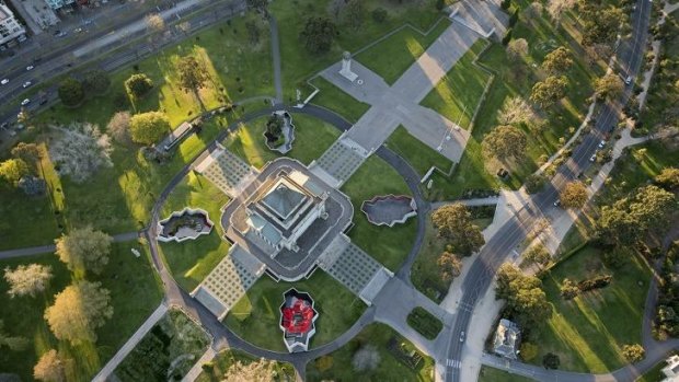 Southern Acropolis: Aerial view of Melbourne's Shrine of Remembrance redevelopment, by ARM Architecture.