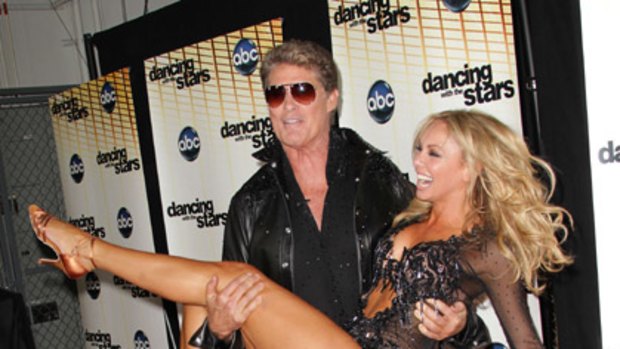 David Hasselhoff and Kym Johnson at the premiere of Dancing With The Stars.