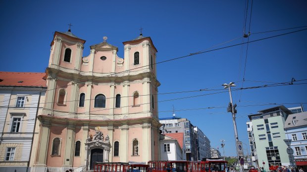 The Church of Saint John of Matha and Saint Felix of Valois in Bratislavia's Old Town.