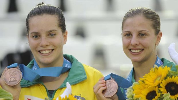 Bronze Aussies ... Anabelle Smith, left and Sharleen Stratton.