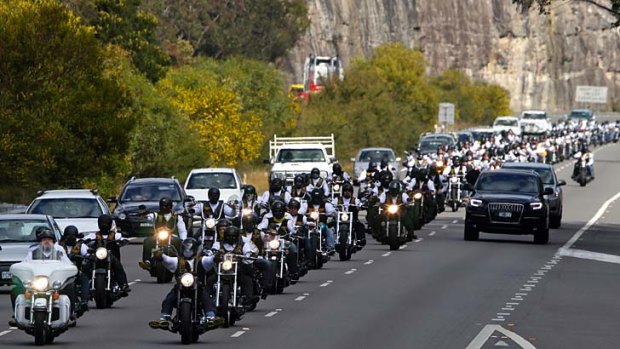 New recruits ... police are targeting unofficial junior members of bikie groups. Above, members of the Comanchero Bike club.
