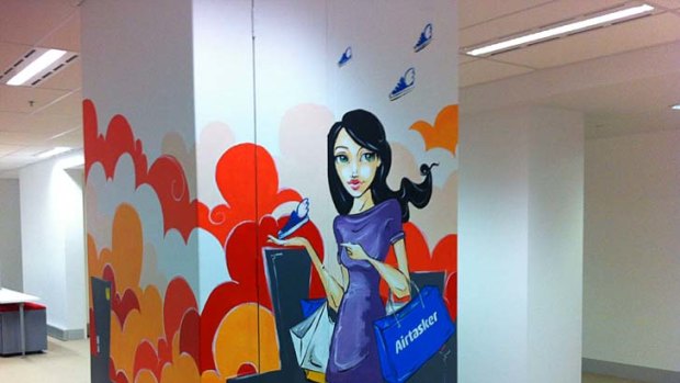 Airtasker's new offices, painted by art crew 'Sillier than Sally', who accepted the job on the Airtasker website.