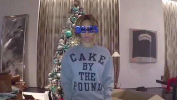 For you: Beyonce gifted her favourite people this slogan jumper from her 7/11 video for Christmas.