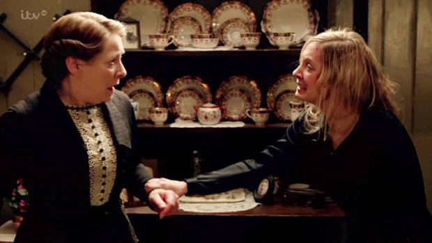 Joanne Froggatt as Anna Bates in the controversial season four episode of <i>Downton Abbey</i>