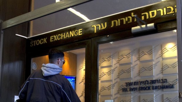 The Tel Aviv Stock Exchange building, shut down by hackers.