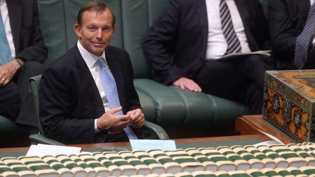 Prime Minister Tony Abbott takes the chair in the new Parliament.