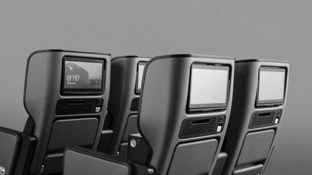 The premium economy seats Caon designed for Qantas's Perth-London direct flight.