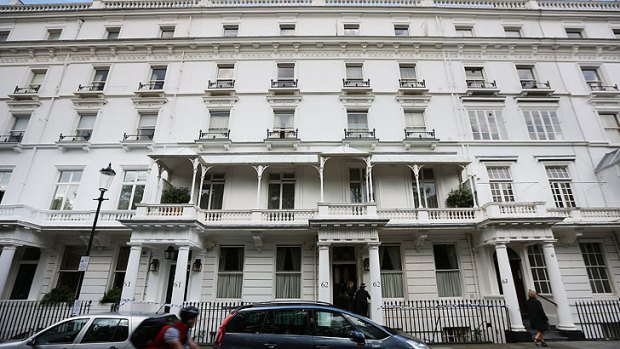 The Rausings' £70 million Chelsea home, where Eva's body was found.