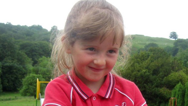 Town's agony ... five-year old April Jones, who was remembered in yesterday's service.