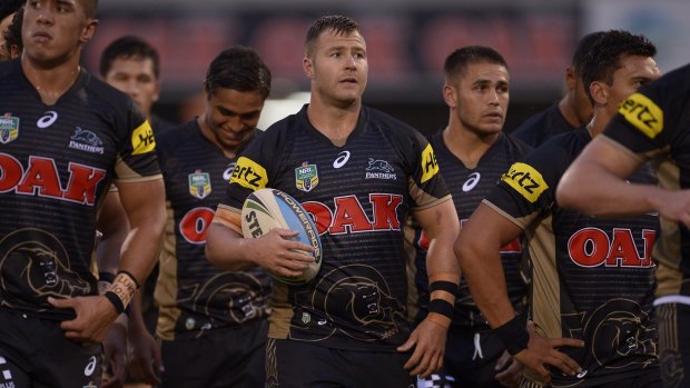 New colours: Ex-Dragons forward Trent Merrin looks on during the NRL trial between the Penrith Panthers and the Parramatta Eels at Pepper Stadium.