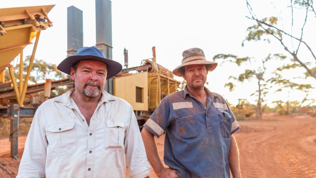 Vernon Strange and Leon Marsh in the documentary series Aussie Gold Hunters.